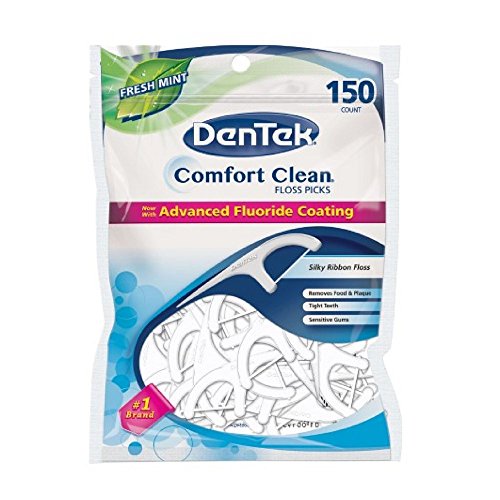 DenTek Comfort Clean Sensitive Gums Mouthwash Blast Floss Picks 150 Each (Pack of 4)