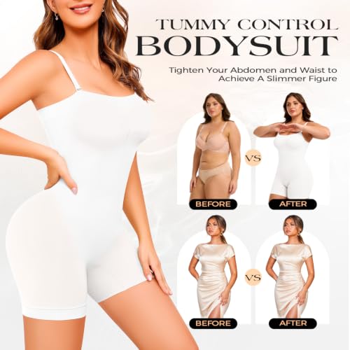 Image of Anygirl Strapless Shapewear Bodysuit Tummy Control Seamless Full Body Shapewear Body Shaper Jumpsuit Tops