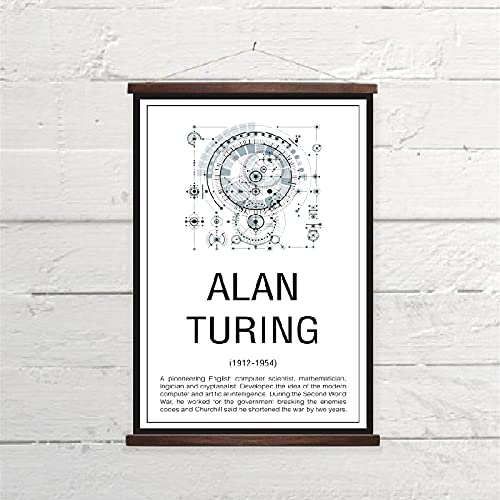 Impression mathématicien Alan Turing affiche sur toile de haute qualité 50x70cm - 3