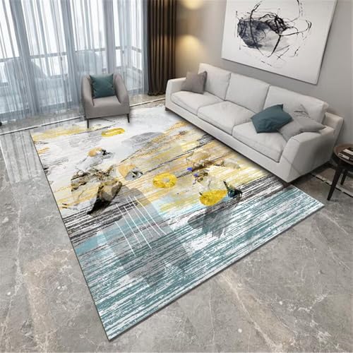 Tapis jaune vert multicolore 180x230cm style moderne