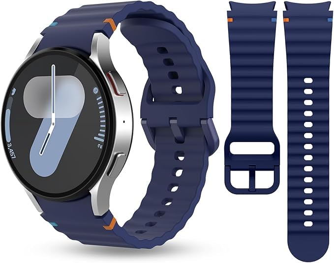 Image of Zapper ZERO GAP Sport Band Compatible With Samsung Galaxy Watch 7 Band 40mm 44mm (2024), Soft Silicone Waterproof Strap with Decorative Woven Line for Galaxy Watch 6 5 4 40mm 44mm (Watch Not Included)