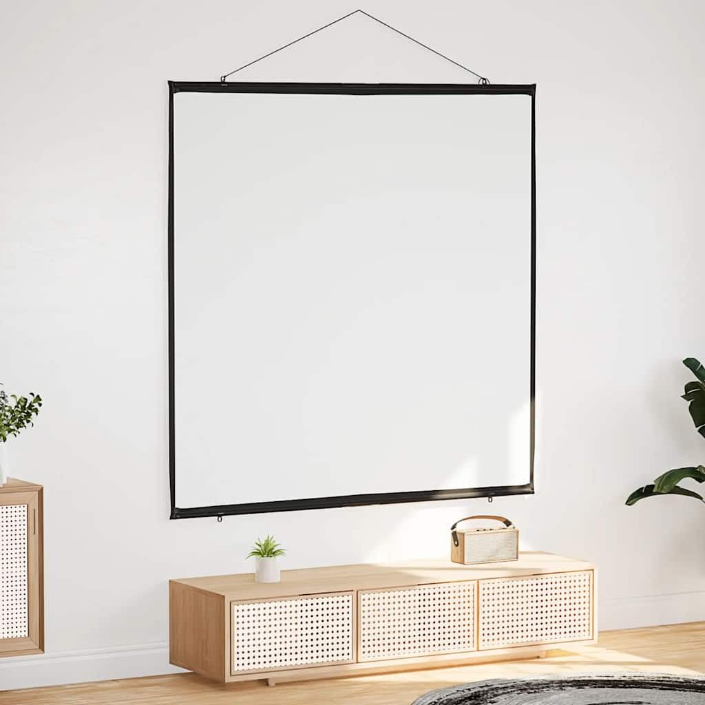 Schermo per proiettore da 81 pollici, formato 1:1, per home theater e ufficio, da appendere alla parete, con montaggio a corda, bianco opaco