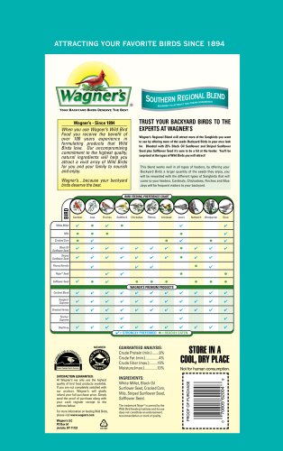 Wagner's 62012 Southern Regional Blend Wild Bird Food 20-Pound Bag & 57075 Safflower Seed Wild Bird Food 5-Pound Bag #TOP2