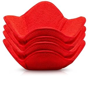Microwave Bowl Cozies Warmers Food Microfiber Heat Resistant Food Warmer Set Microwave Safe Hot and Cold Bowls Holder Without Burning Your Hands Set of 5 Microwave Bowl Holders (Red)