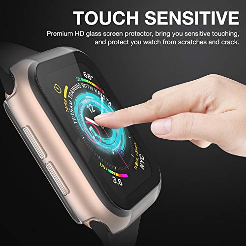 Image of Case Compatible with Apple Watch 40MM Series 6 /5 /4 /SE with Built-in Tempered Glass Screen Protector, All-Around Ultra-Thin Bumper Full Cover Hard PC Protective Case for iWatch
