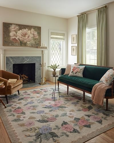 Image of Loloi Rifle Paper Co. Rosa Collection RSA-02 Cream/Multi 3'-9" x 5'-6" Accent Rug