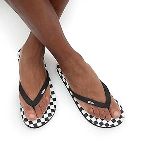 Vans Sandali infradito donna, (La Costa) Micro Scacchiera/Marshmallow Nero,  9.5 Women/8 Men : Amazon.it: Moda