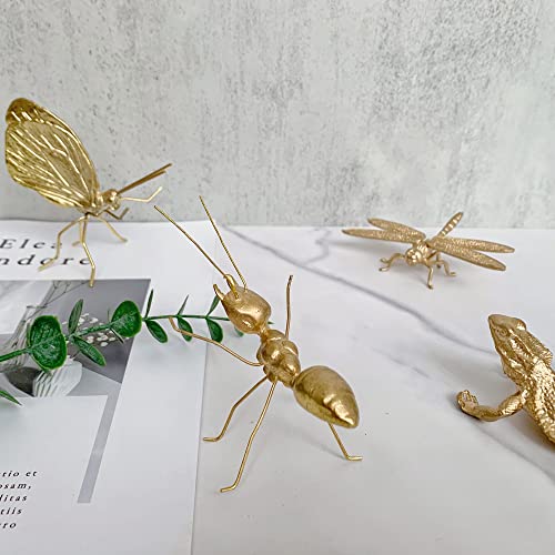 Tricune Gold Ant Sculpture Solid Metal Insect Ornament Mini Ant Figurine For Home Office Garden Desktop Decor thumb #4