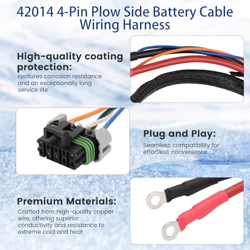 Siftary 42014 4 Pin Truck Side Battery Cable Wiring Harness, Fit for Western SnowEx Fisher Blizzard Snow Plow, Truck Side Power Cable Set by Siftary - Image 3