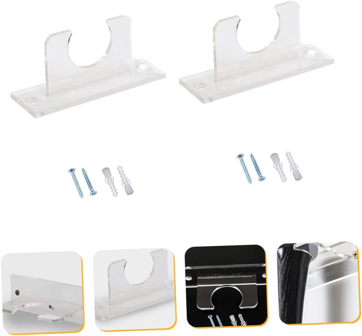 KICHOUSE 2pcs Acrylic Wall Mounted Softball Bat Display Stands Multi-functional Holder for Storage and Decoration Sturdy and Bat Racks for Baseball and Softball