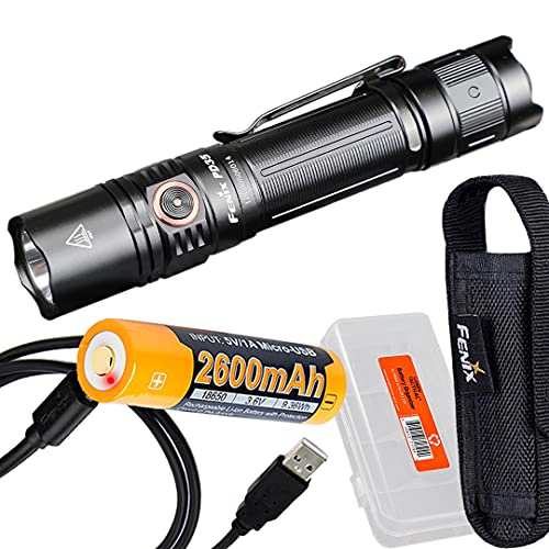 Fenix PD35 v3.0 Tactical Flashlight, 1700 Lumens with USB Rechargeable Battery and Lumen Tac Battery Case