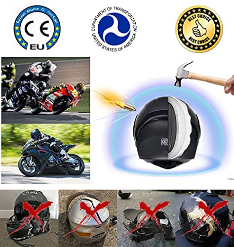CNNGU Casco De Moto Modular Bluetooth Integrado, con Doble Visera Cascos De Motocicleta, Casco Integral ECE Homologado, para Mujeres Y Hombres, Transpirable Y Cómoda - imagen 4