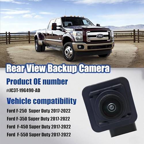 Image of No. JC3T-19G490-AD Rear View Backup Reverse Parking Camera /Rear View Camera | Compatible with Ford F-250 F-350 F-450 F-550 Super Duty 2017-2022 Reverse Park Assist Camera Replace#JC3T19G490AD