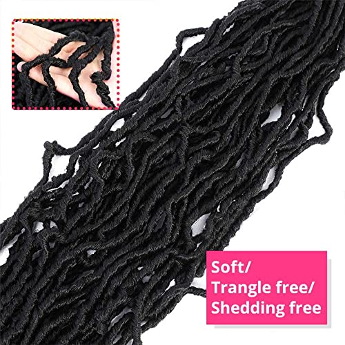 Faux Locs Goddess Locs Crochet Hair For Black Women Soft Locs 20 In 7 Packs Crochet Hair Pre Looped Synthetic Hair Bundles Bilisar Hair (20Inch, 7Packs, Natural Black) #TOP3