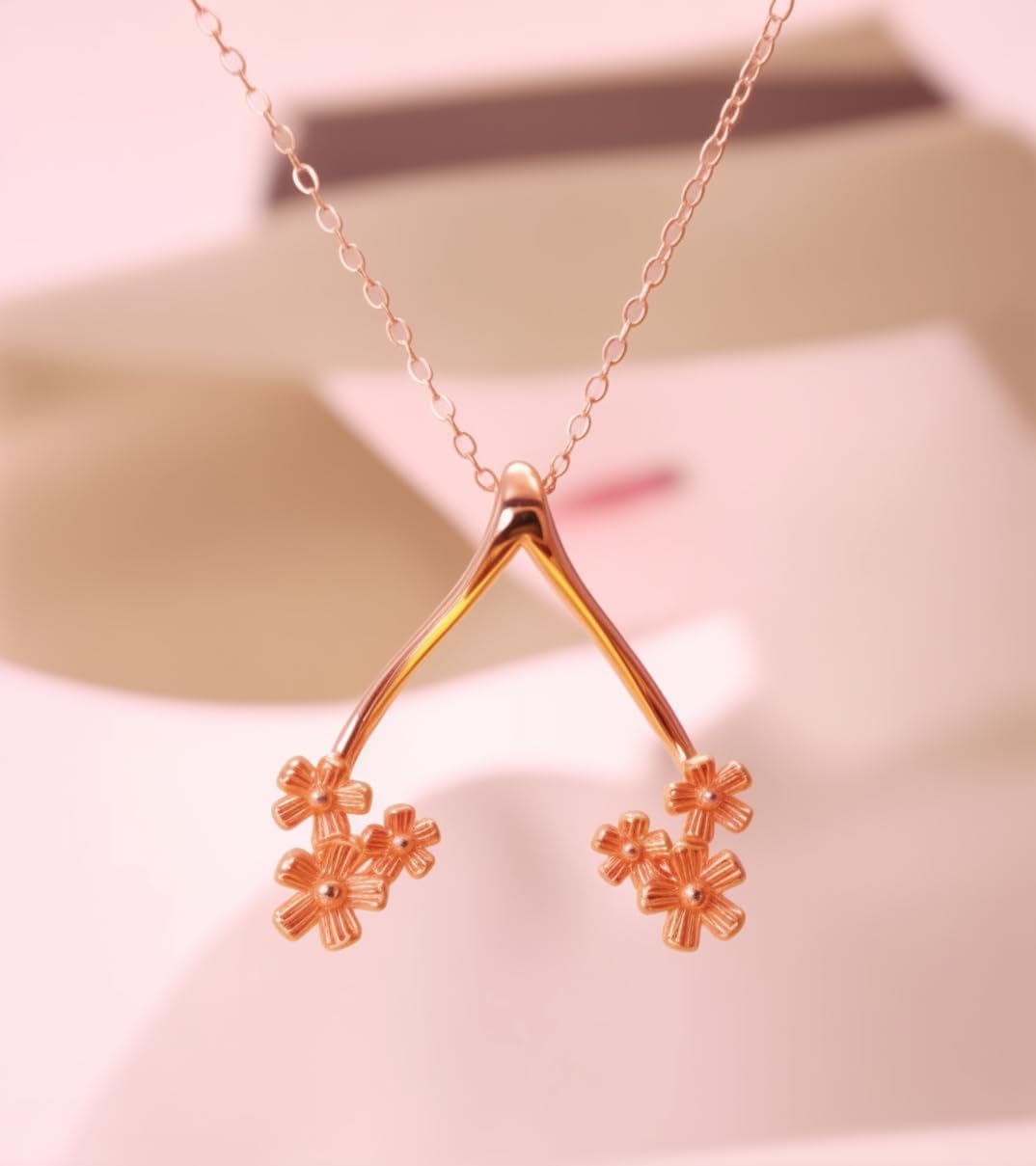 Ring Holder Necklace 18K Gold Plated Pendant 3-14 Sizes Wishbone Rings Keeper Necklaces Floral Dainty Jewelry Gift for Women Hers Nurses and Doctors - Image 2