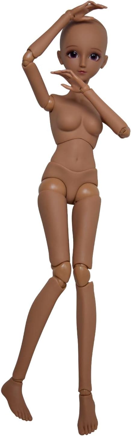 Proudoll 1/3 BJD Doll Tan Skin Customized Black Doll Body 60cm 24Inches Ball Jointed SD Dolls Joints Move PVC DIY (Alexia)