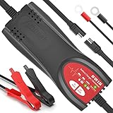 Ampeak Car Battery Charger: 6V/12V 2.5A Automatic Trickle Charger Maintainer for Marine Motorcycle Truck RV Lawn Mower