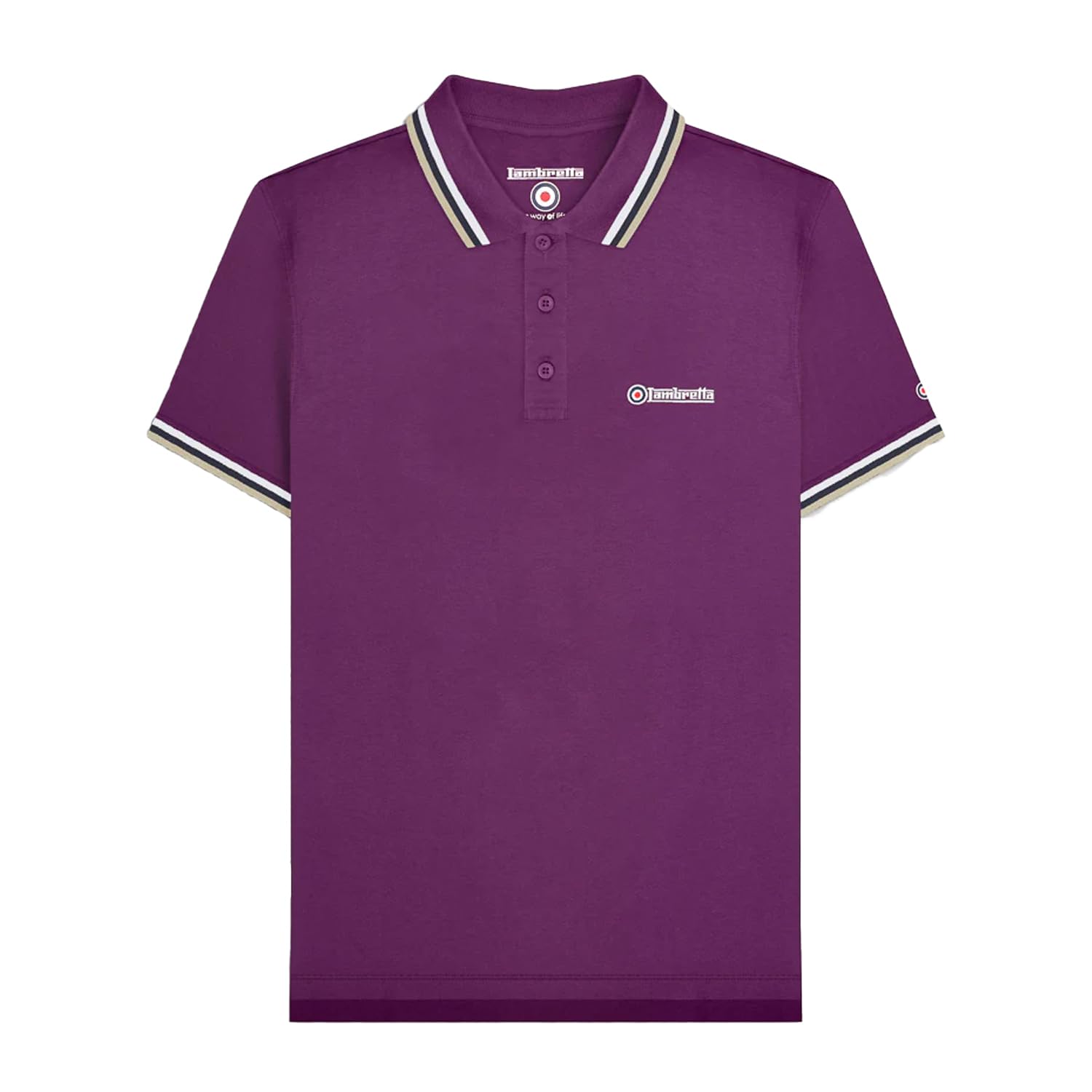 Lambretta Mens Tipped Polo (UK, Alpha, 4XL, Regular, Regular, Winter Bloom)
