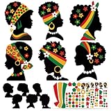 Cinrobiye 30 Sets Black History Month and Juneteenth Party Supplies Craft Kits, African American Ornaments Decorations DIY Sets BHM Festival Crafts Decor for Kente Party Classroom Activities