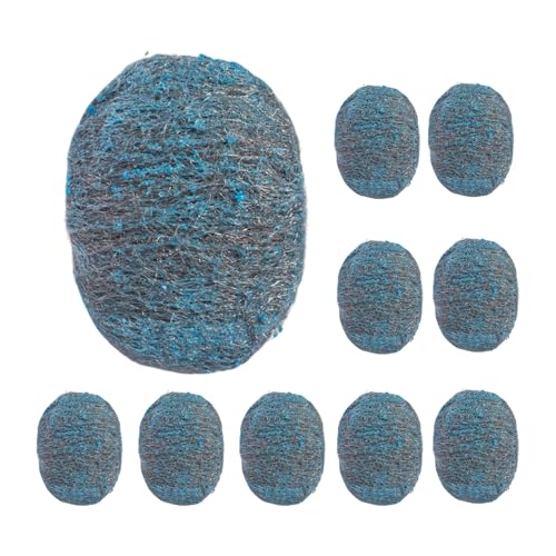 HunicandIU Estropajo De Acero, Estropajo Resistente Con Jabón De Acero, 10X Cepillo Abrasivo Multiusos Reutilizable para la Limpieza de Ollas, Sartenes, Grasa Resistente, Placas de Cocina, Fregadero y