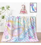 Inneroam Mermaid Blanket Gifts for Girls-50 * 60" Fleece Throw Blankets for Girls Kids Baby Showe...