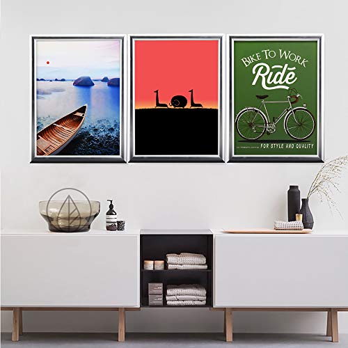 Reliancer A2 Front Load Easy Open Snap Frame Professional Aluminum Poster Pictures Frame For 23.5X16.5 Inches Graphics Wall Mounted W/Non-Glare Pvc Lens (Silver) #TOP4