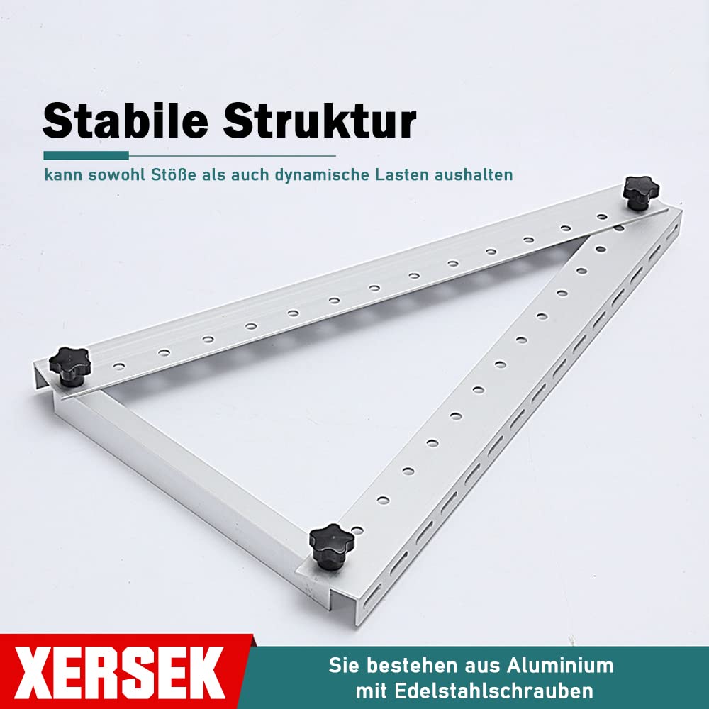 Produktbild von Solarpanel-Halterung 114cm – 2 Paar, 0-90° Verstellbar, Für 100-500W Module, Dach/Balkon/Wand