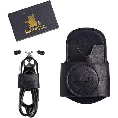 Magnetic Stethoscope Holster for 3M Littmann Stethoscope, MDF, & More. Stethoscope Holder Hip Clip Great for RN, MD, EMT, & Medical Student. (Black)