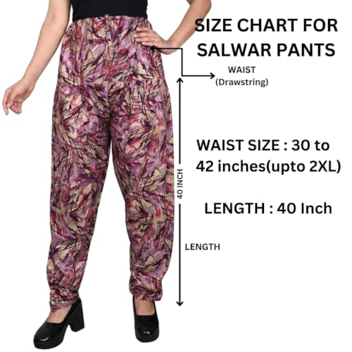 Image of FASHION GALLERY Women's Rayon Relaxed Fit Patiala Salwar with Full Length Drawstring Closure Type and Flexible Waist|Patiala Pant for Woman