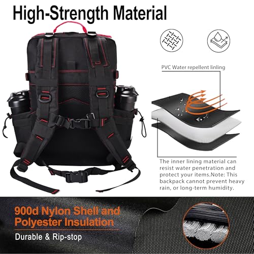 Image of LHI Tactical Military Backpack for Men 25L /45L Large Molle Army Assault Pack 3 Day Hiking Rucksack With Bottle Holder