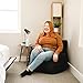 Big Joe Dorm Bean Bag Chair with Drink Holder and Pocket, Black Smartmax, Durable Polyester Nylon Blend, 3 feet