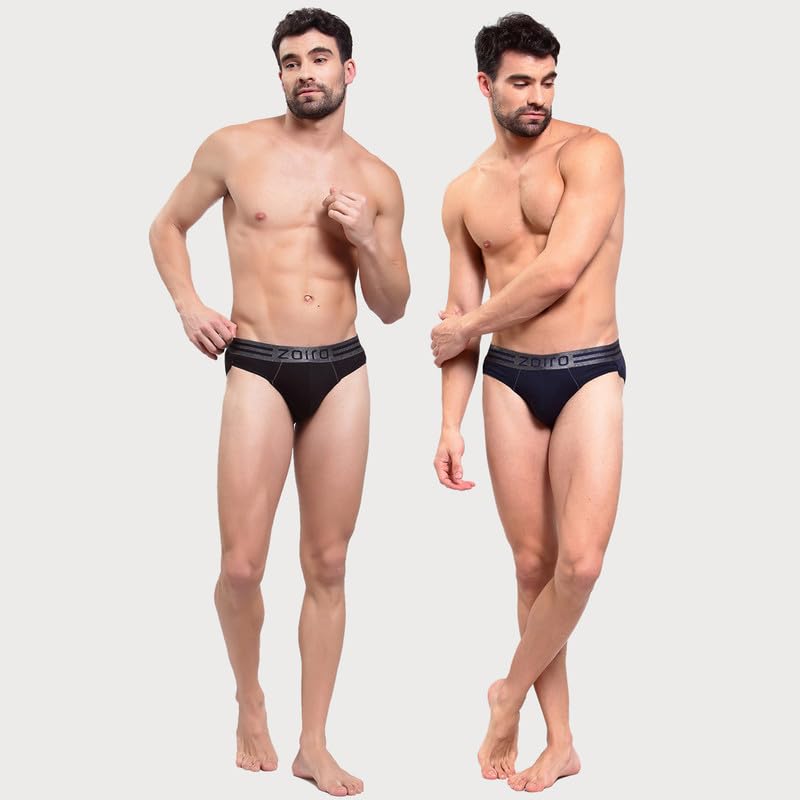 Image of Zoiro Men's Cotton Blend Solid Sports Brief (Pack of 2) |Colours May Vary