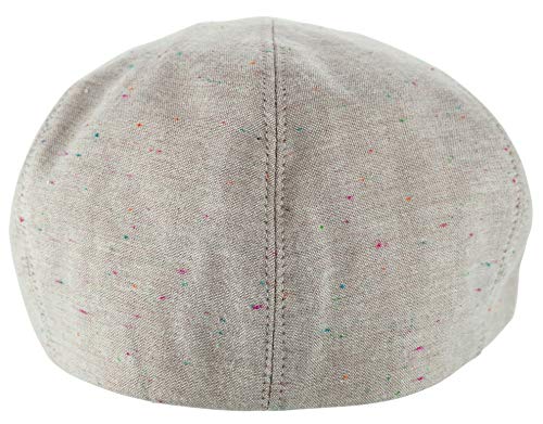 Men\'s Thick Cotton Summer Newsboy Cap SnapBrim Ivy Driving Stylish Hat (Oatmeal Sprinkle-2926, L/XL)