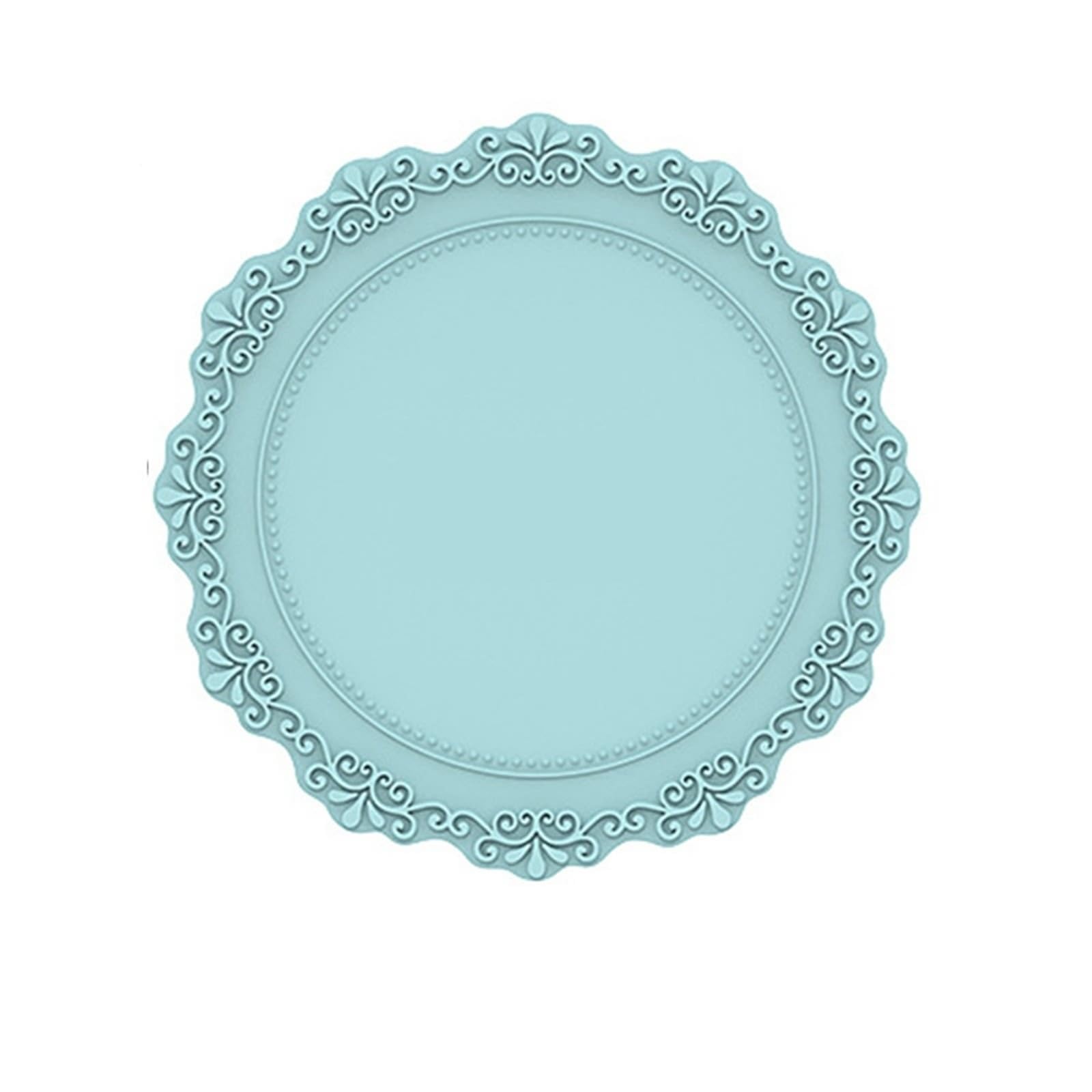 Sets de table vert clair fleurs gaufrées 23 cm pour éviter les traces de plat chaud