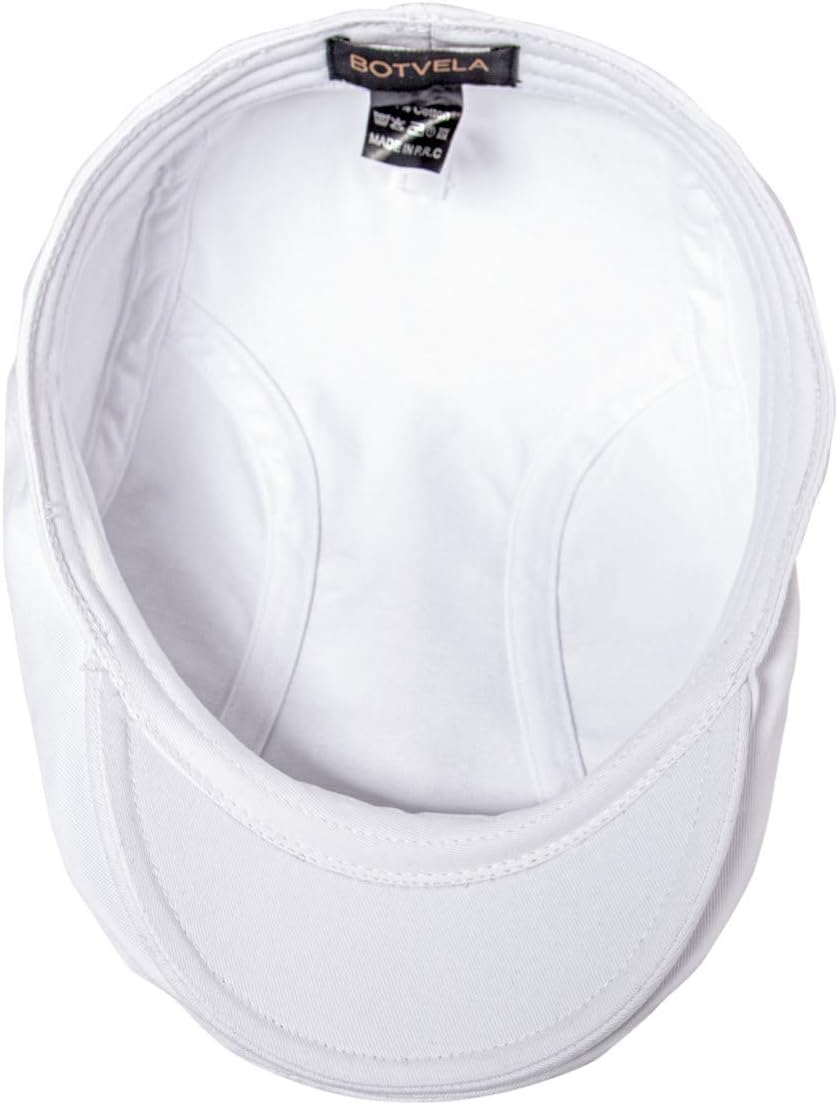 BOTVELA Men Cotton Twill Newsboy Flat Hat Fitted Cap