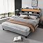 Grey With Led & Usb & Concealed Storage Headboard