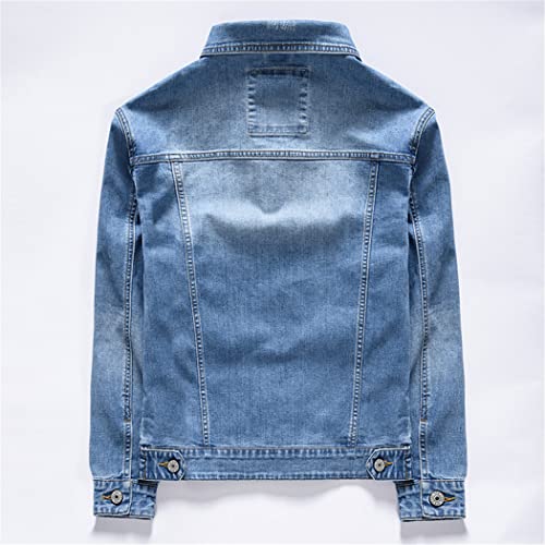 Veste en jean bleu pour homme confortable en coton extensible qui ne serre pas - 3