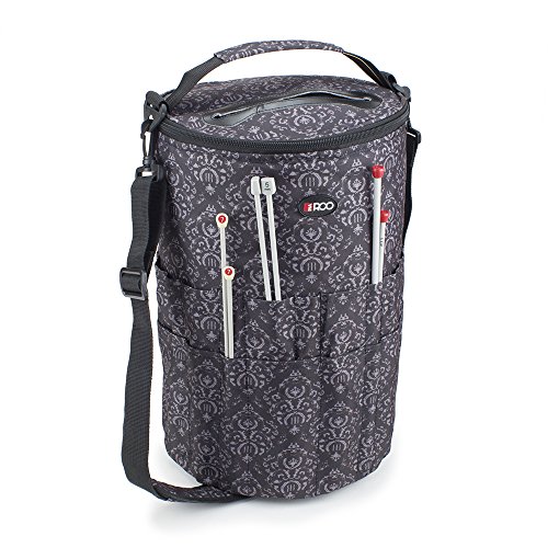 Roo Beauty Ltd Bolsa para Tejer, Accesorios de Costura y Organizador de Almacenamiento de Agujas para Manualidades Imperial Negro