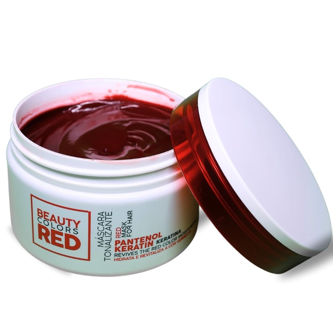 Red Hair Color Mask | 300g | With Keratin, Vitamin E, B5, Red Fruit Extract |Enhance Hair Color + Hydration |Safe For Chemically Treated Hair & Pregnant Women |UV Protection |Paraben Free, Pure Vegan-image-48