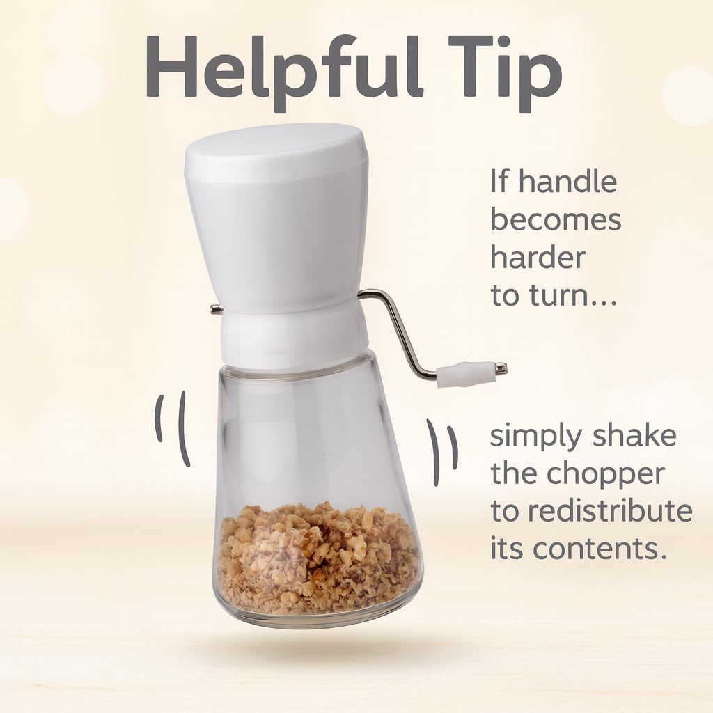 HIC Kitchen Manual Nut Chopper, Durable Nut Grinder For Baking, For Chopping Almonds, Pecans, Walnuts, 1.25-Cup Capacity