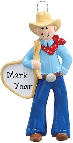 Adorno navideño de vaquero personalizado | Adornos personalizados de vaquero de escritura personalizada 2025