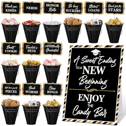 25 Pcs Graduation Candy Buffet Party Decoration Graduation Table Candy Bar Snack...