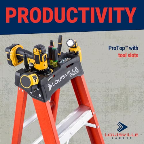 Image of Louisville Ladder 6-Foot Fiberglass Step Ladder, 375-Pound Load Capacity, Type IAA, FS1406HD