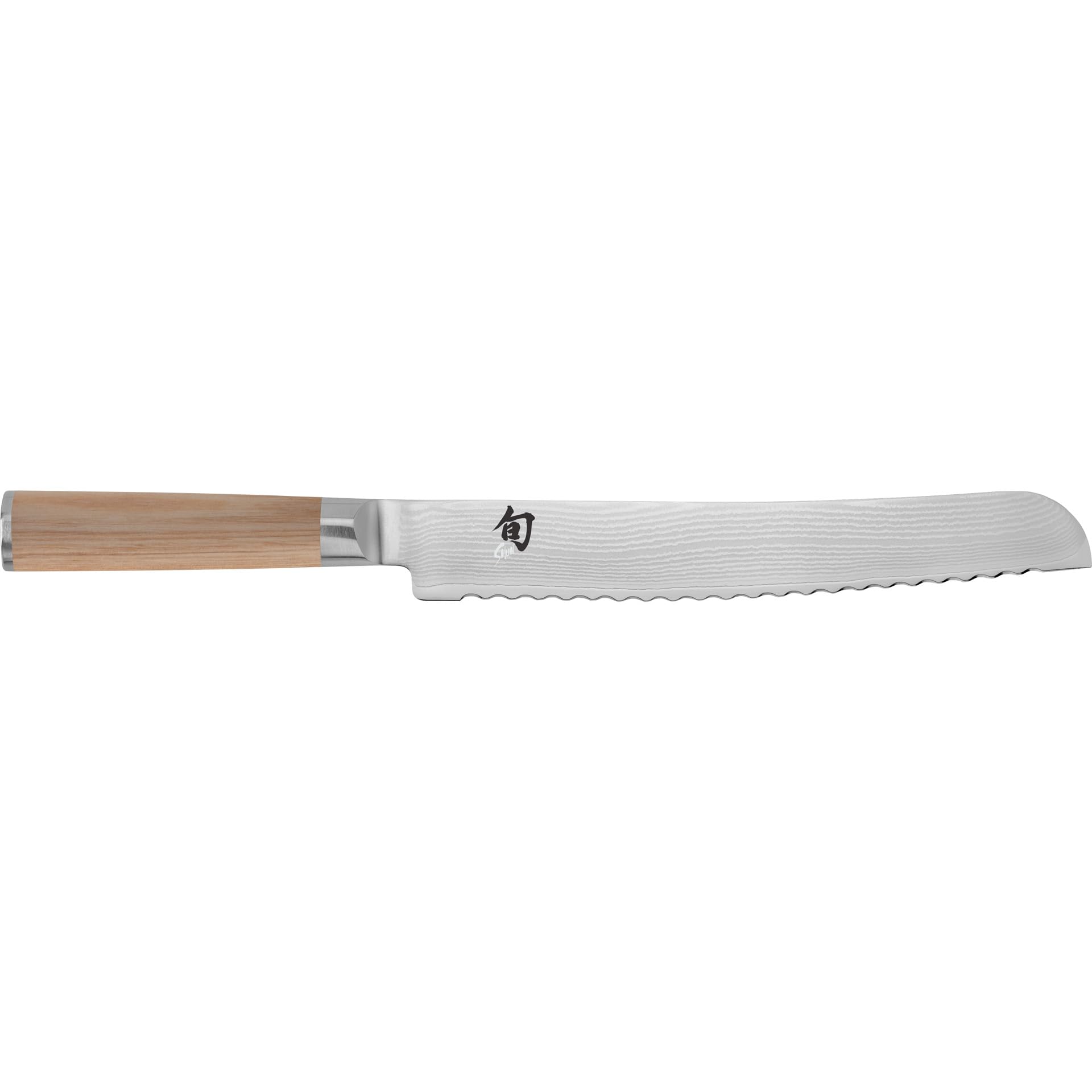 Shun Classic Blonde 9" Bread Knife, Handcrafted Japanese Serrated Knife, VG-MAX Core with Damascus Stainless Steel Cladding, Pakkawood Handle, Slicing Tool for Professional and Home Chefs