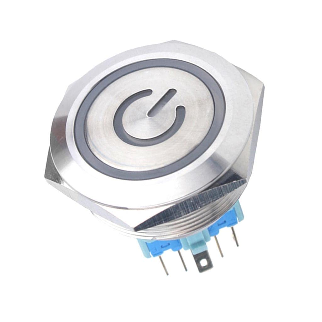 MERISHOPP® 30mm Blue LED Metal Push Button Switch,12V Flat Head,1NO 1NC Self-Reset |Business & Industrial | Electrical & Test Equipment |1 Piece Light Push Button Switch-image-35