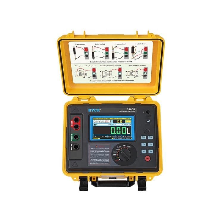 High Voltage Insulation Resistance Tester Meter with Insulation Resistance Range 0.5M2T, Short Circuit Current >5mA