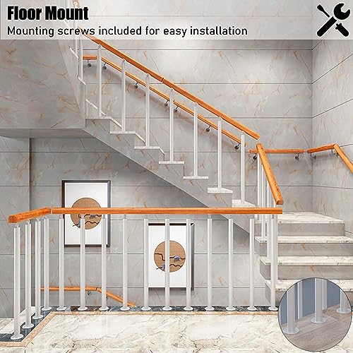 Poteau de balustre blanc de 100 cm avec connecteur en I pour sécuriser un escalier intérieur - 6