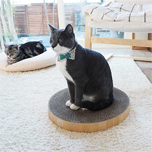 Image of Necoichi Cat Scratcher Bowl Replacement for Indoor Cats - Cat Scratching Lounger with Reversible Usability and Extra Comfort for Lounge, Cardboard Bed Couch / (Regular, Oak)