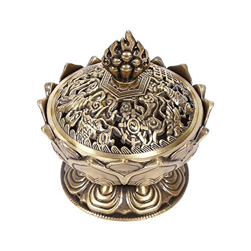 Walfront WALFRONTVT6SYOI2MQ Lotus Incense 9 Holes Mini Vintage Incense Cover Lotus Flower Shaped Incense Holder thumb #6
