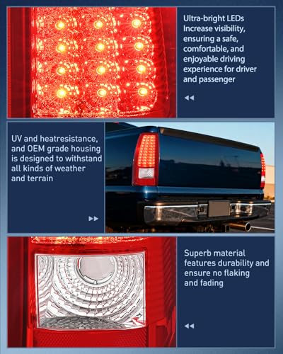 Image of Nilight Taillight Assembly Compatible with 2003-2006 Chevy Silverado Pair